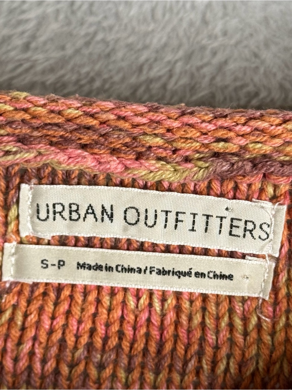 Urban Outfitters Top Womens S Orange Sweater Vest Knit Cropped Boho Granola - Picture 5 of 9